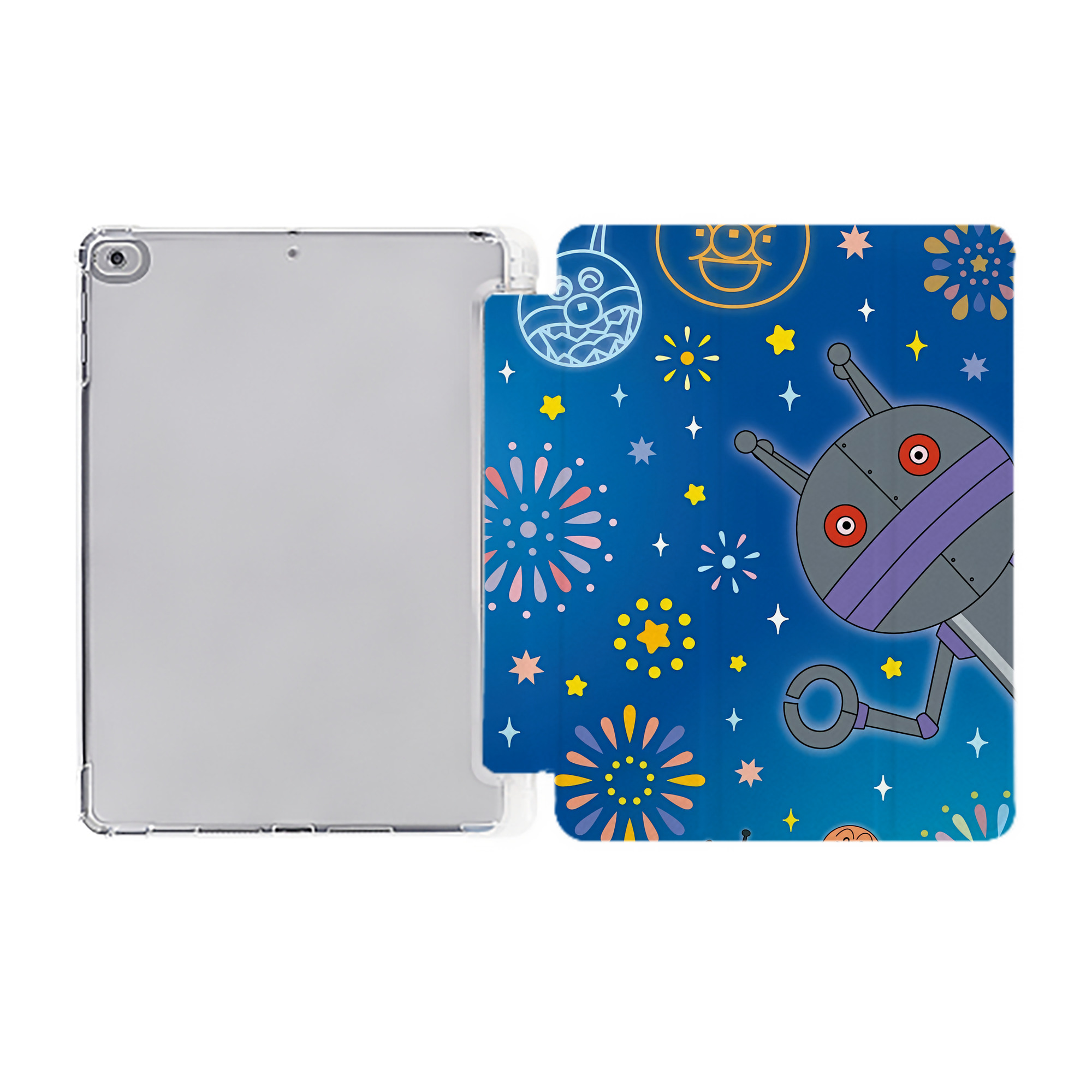 （画像用） アンパンマン Anpanman IPad ケース ペン収納付き 三つ折りスタンド PUレザー×シリコン 対応機種9.5/10.5/10.9インチ
